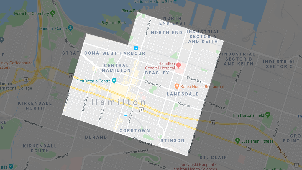 downtown hamilton map